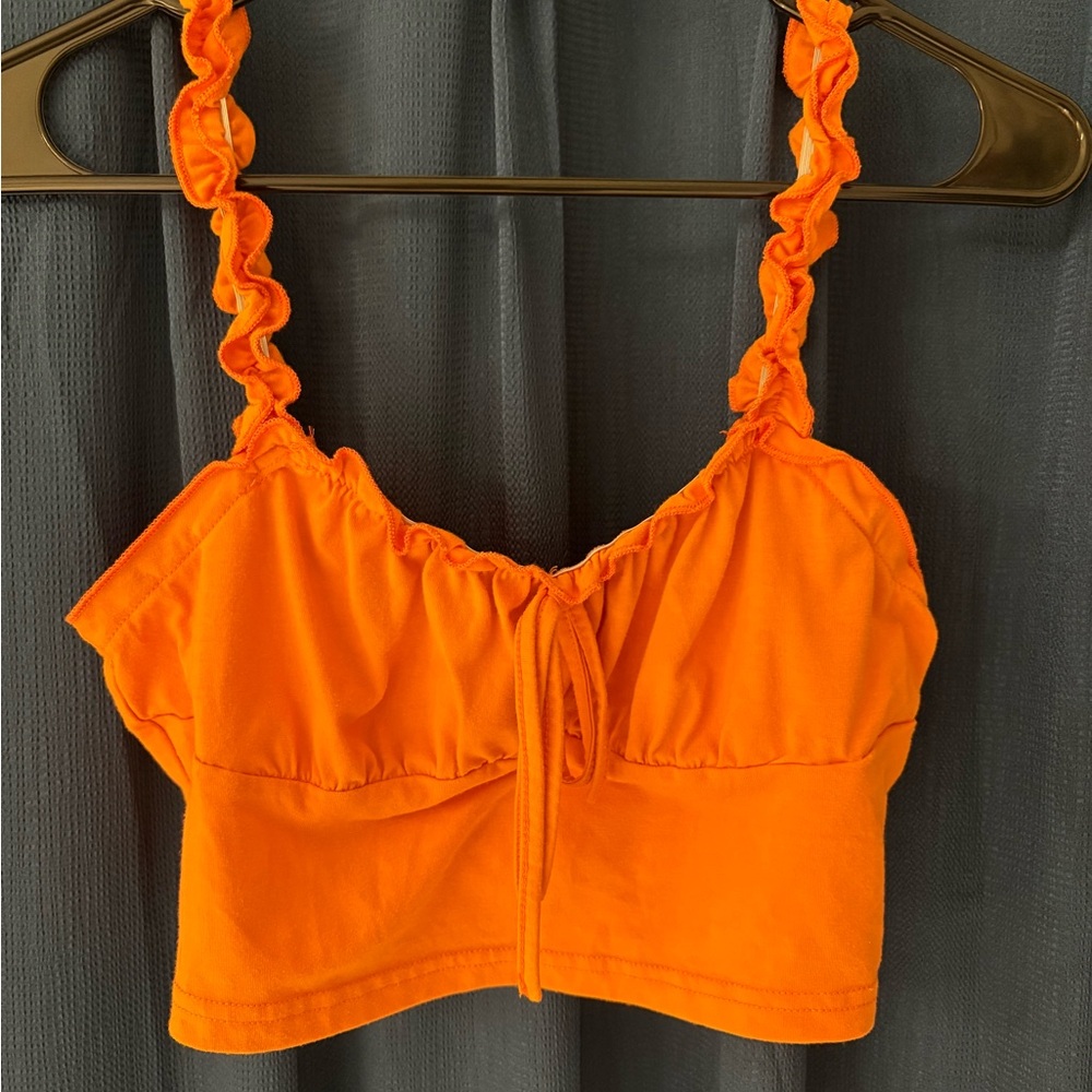 orange crop top